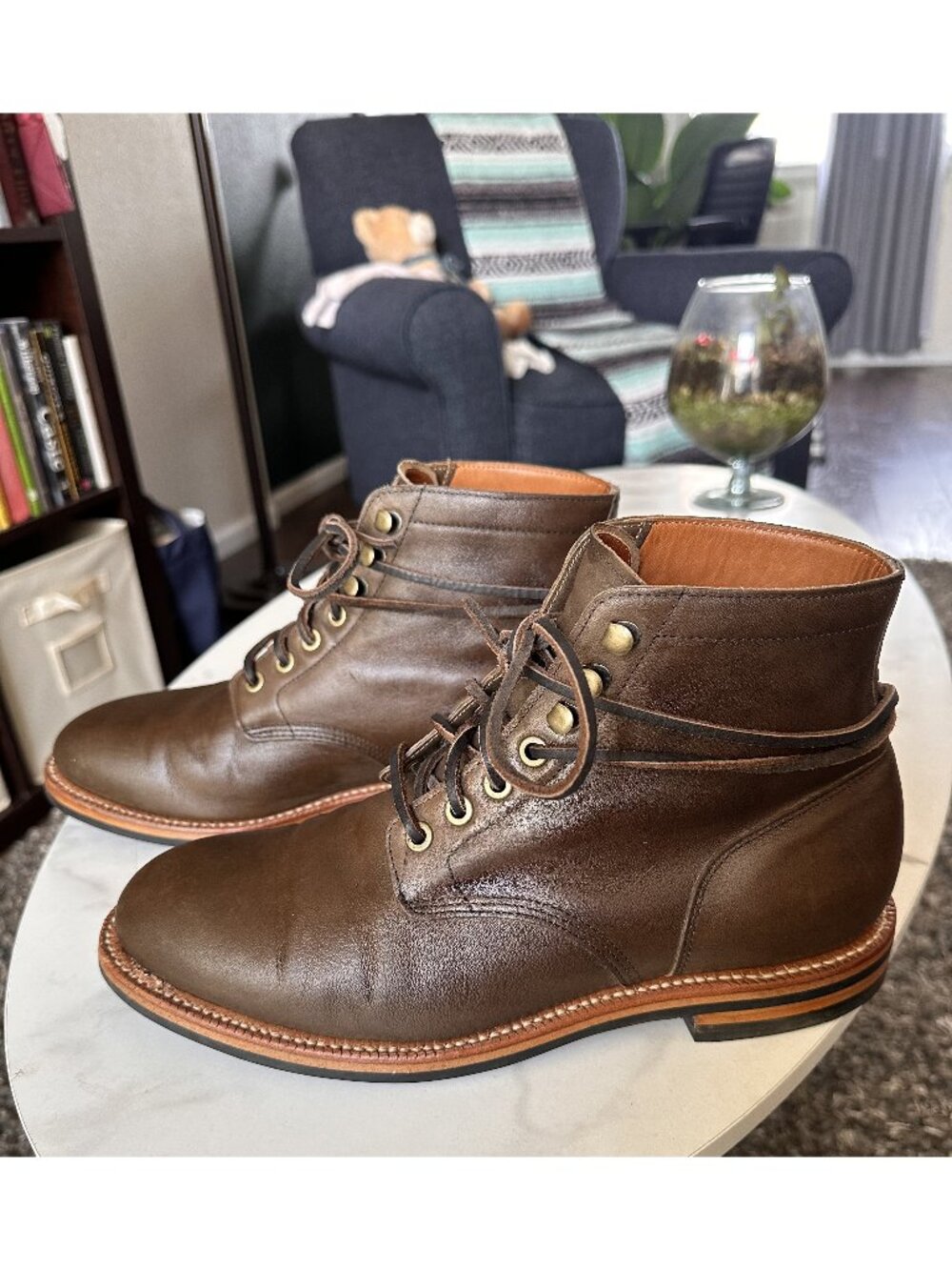 Grant Stone Diesel Boot Jungle Kangaroo Veg Tanned Goodyear Welt (Size 8.5E)